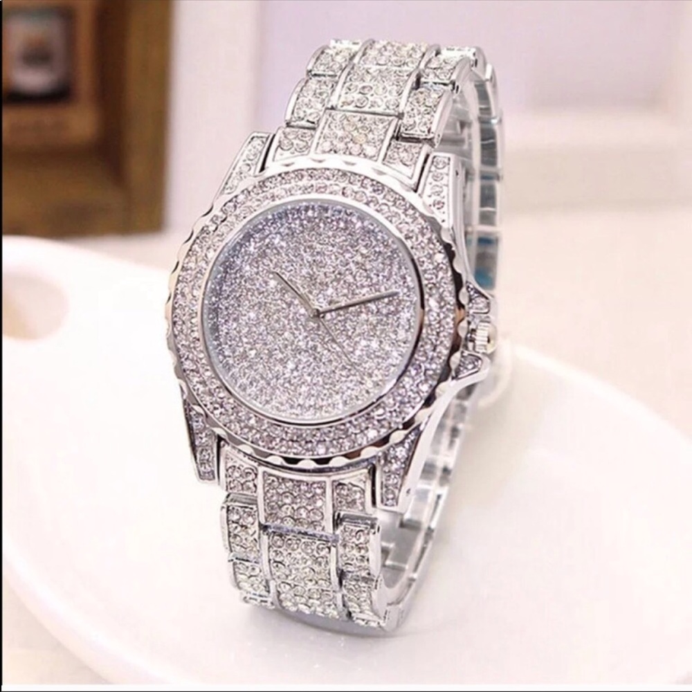 🎁SALE Silver Bling Rhinestone Crystal Watch - Picture 4 of 7